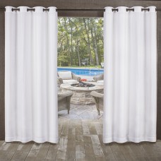 Exclusive Home Miami Textured Sheer Indoor/Outdoor Window Curtain Panel Pair with Grommet Top   565040541